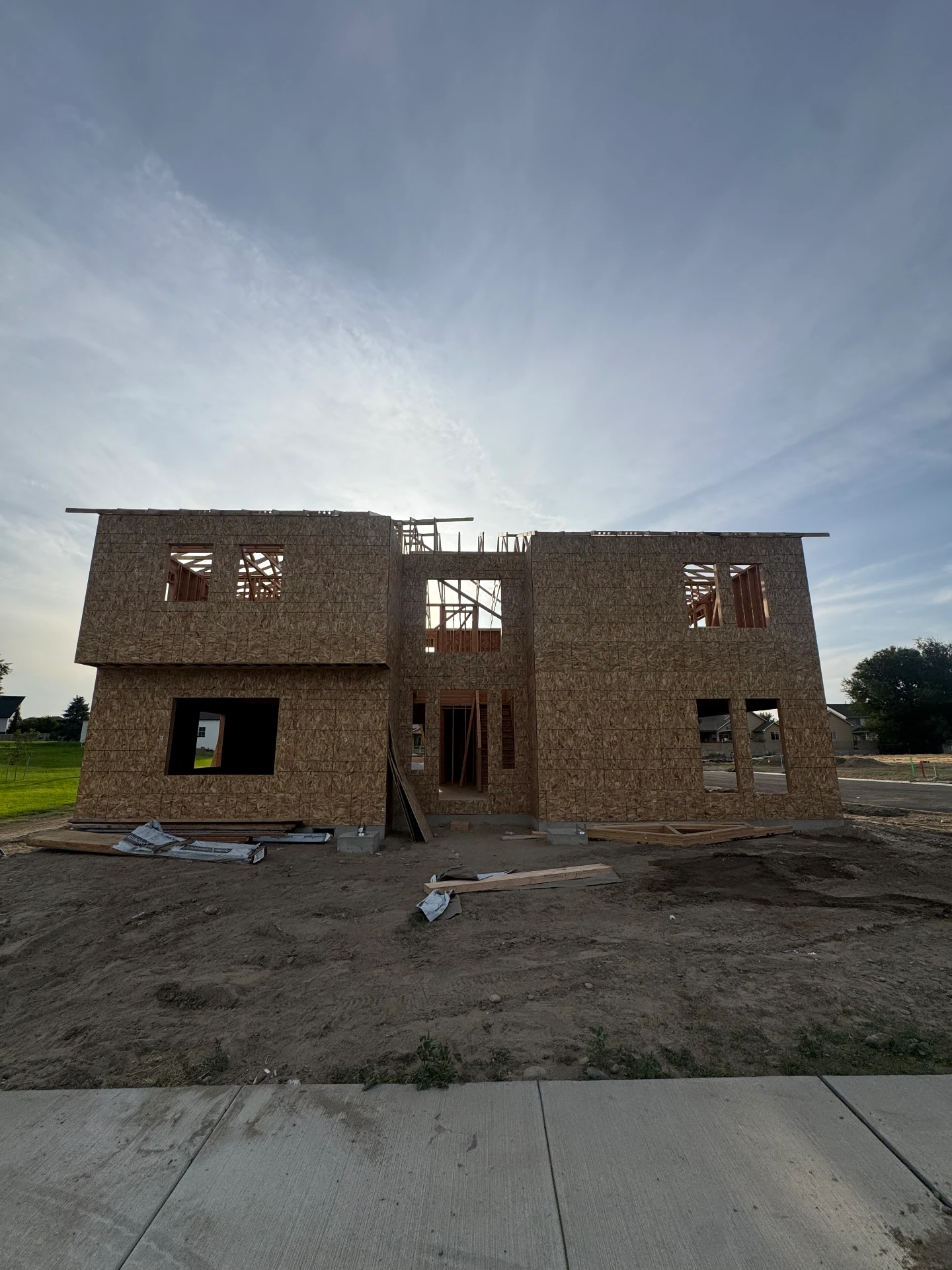 Front elevation framing progress
